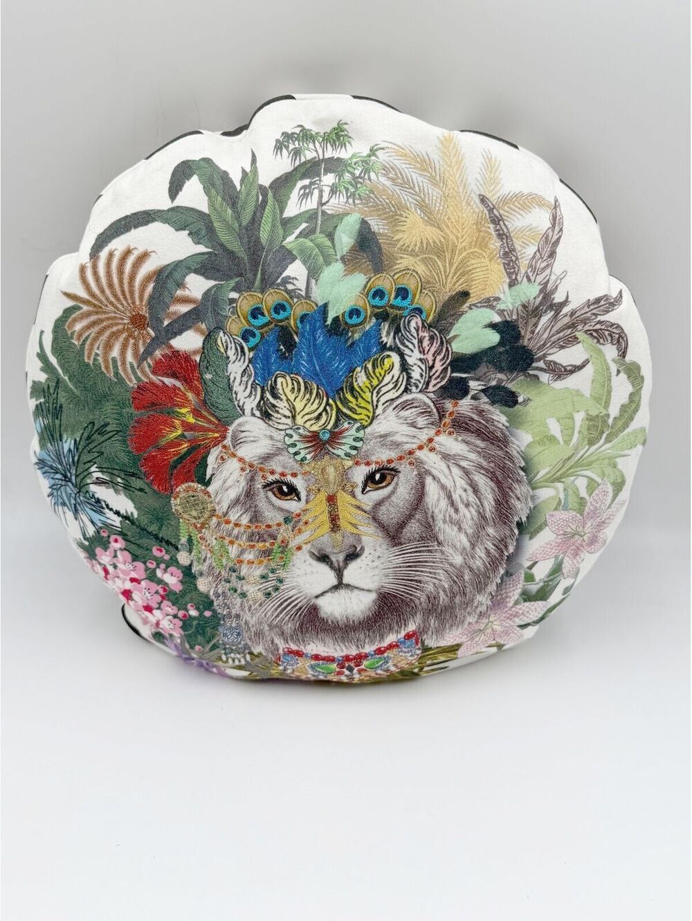 Christian Lacroix Designers Guild Jungle King Opiat Round Accent Pillow